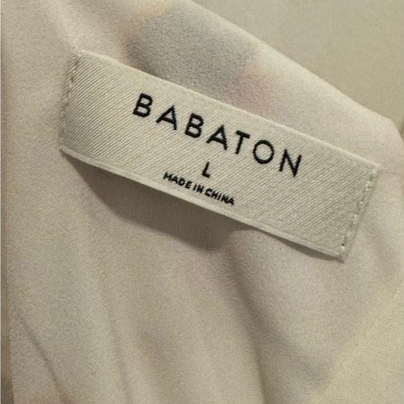 NEW Aritzia Babaton Casimir Dress Off White Floral  mini cinched wrap flowy USL - Picture 5 of 8